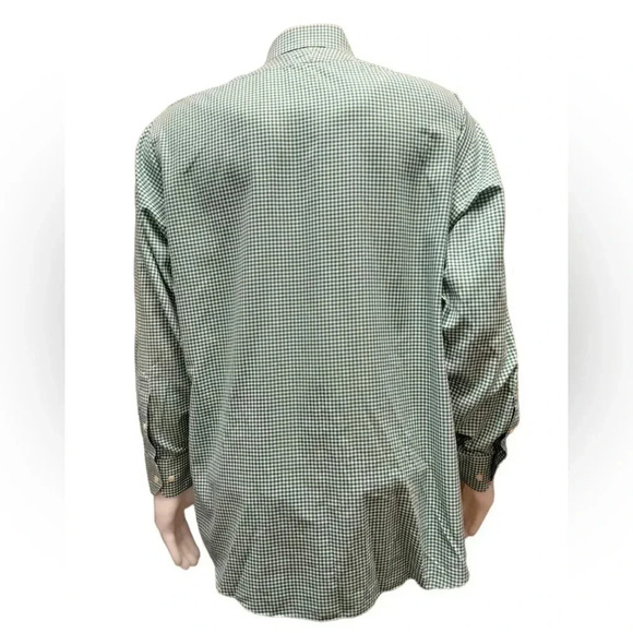 Brooks Brothers Regent Regular Fit Gingham Green Size 17 1/5-4/5 - Picture 3 of 11